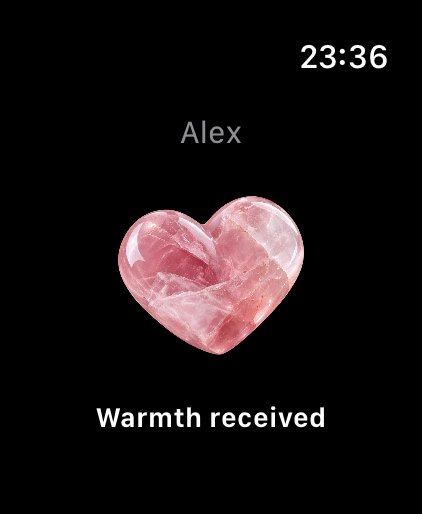 Watch app, warmth received
