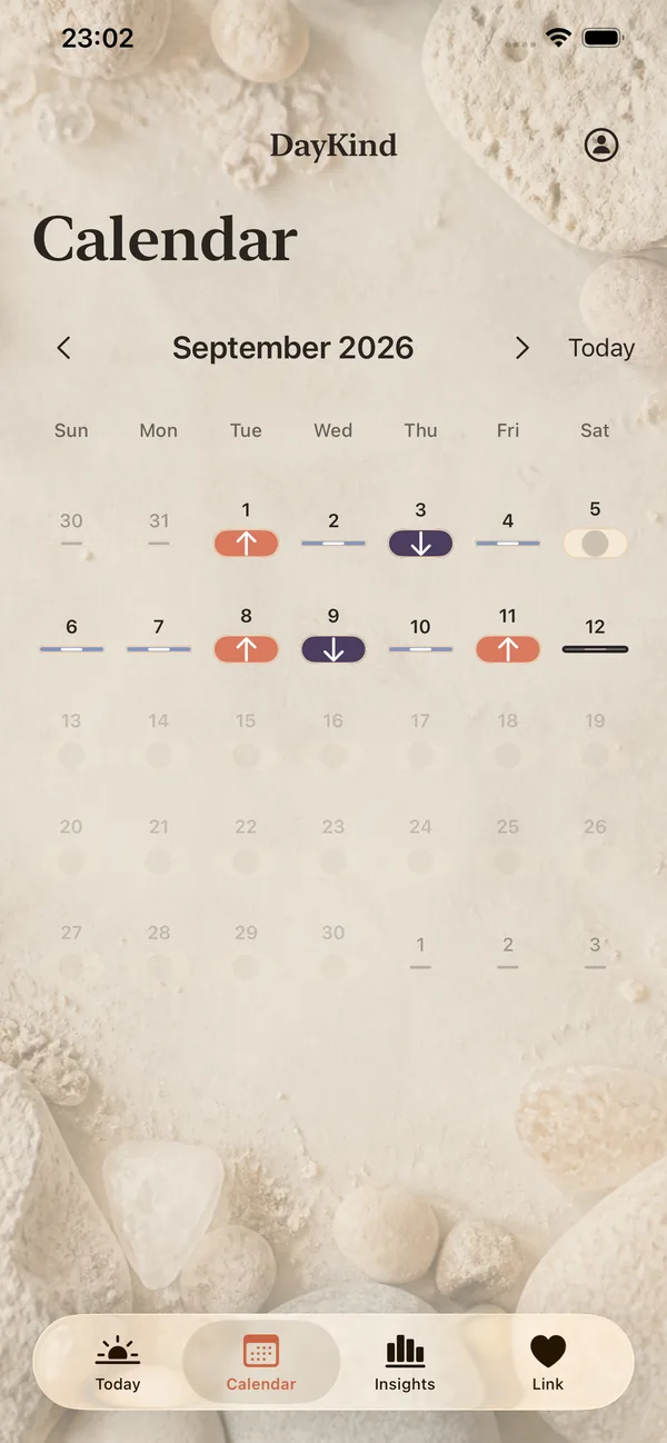Calendar mosaic of a month